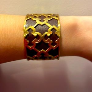 Brighton gold and leather cuff bracelet